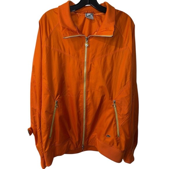 Nike Jacket Mens XL Windbreaker Orange Swoosh Full Zip 90s Lightweight Vintage - Picture 1 of 11
